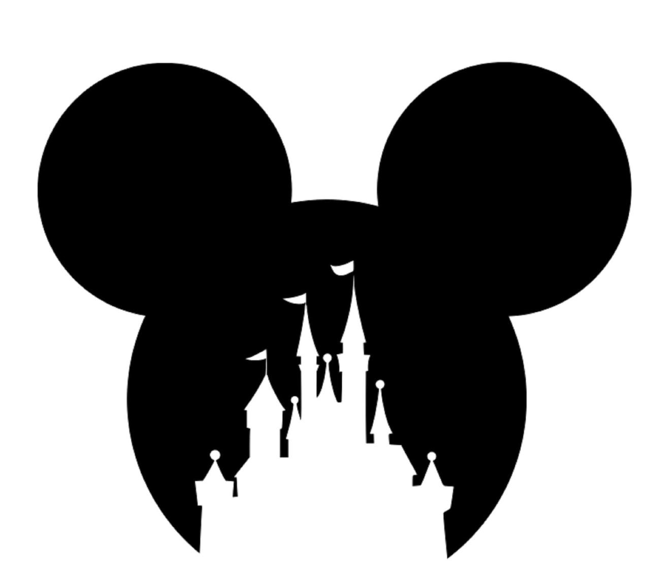 Mickey Mouse Head With Castle SVG