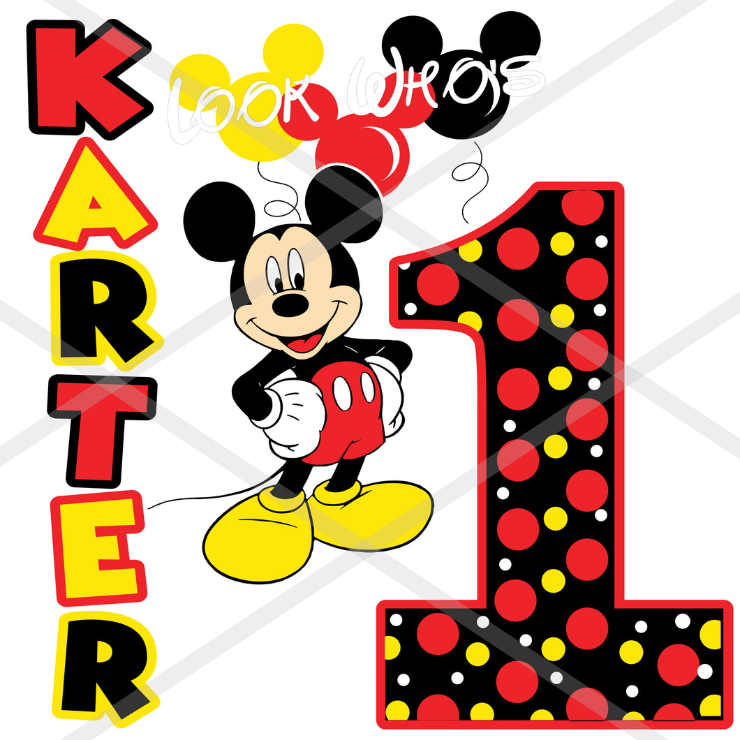 Mickey Mouse 1st Birthday SVG Free