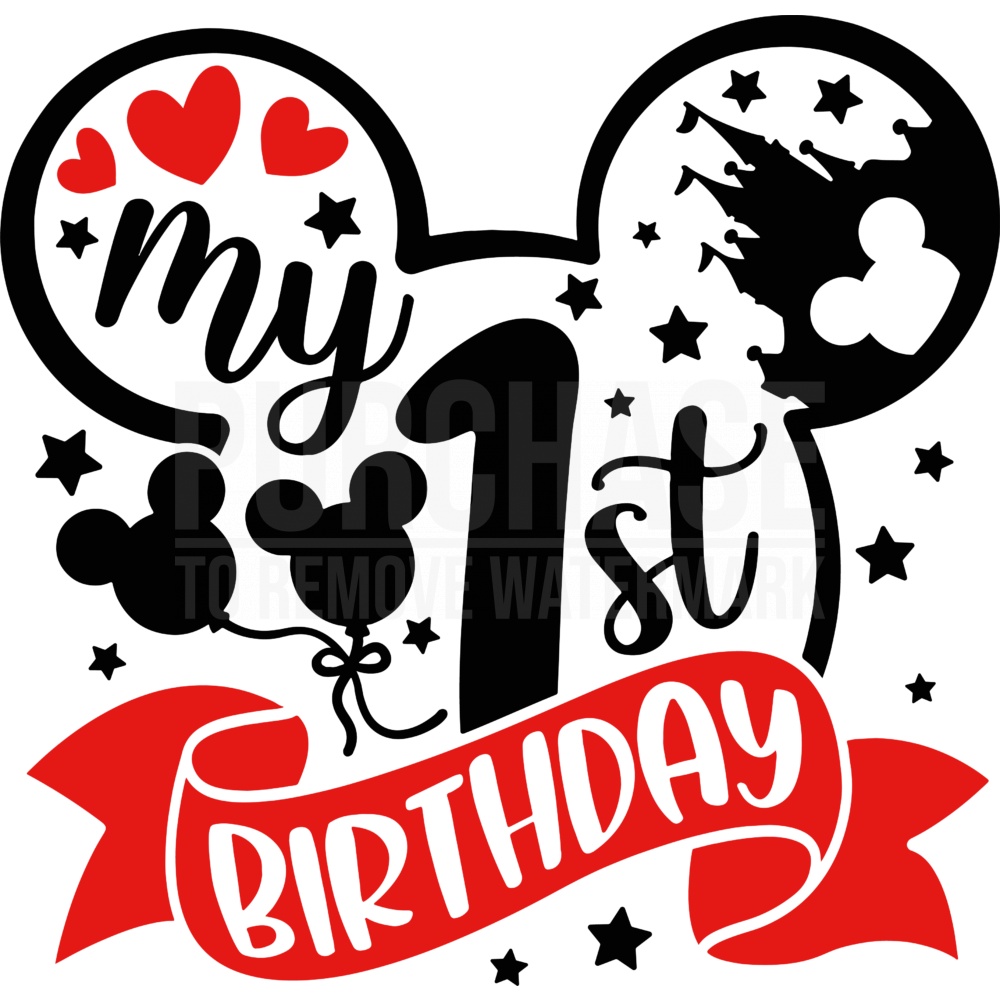 Mickey Mouse 1st Birthday Shirt SVG