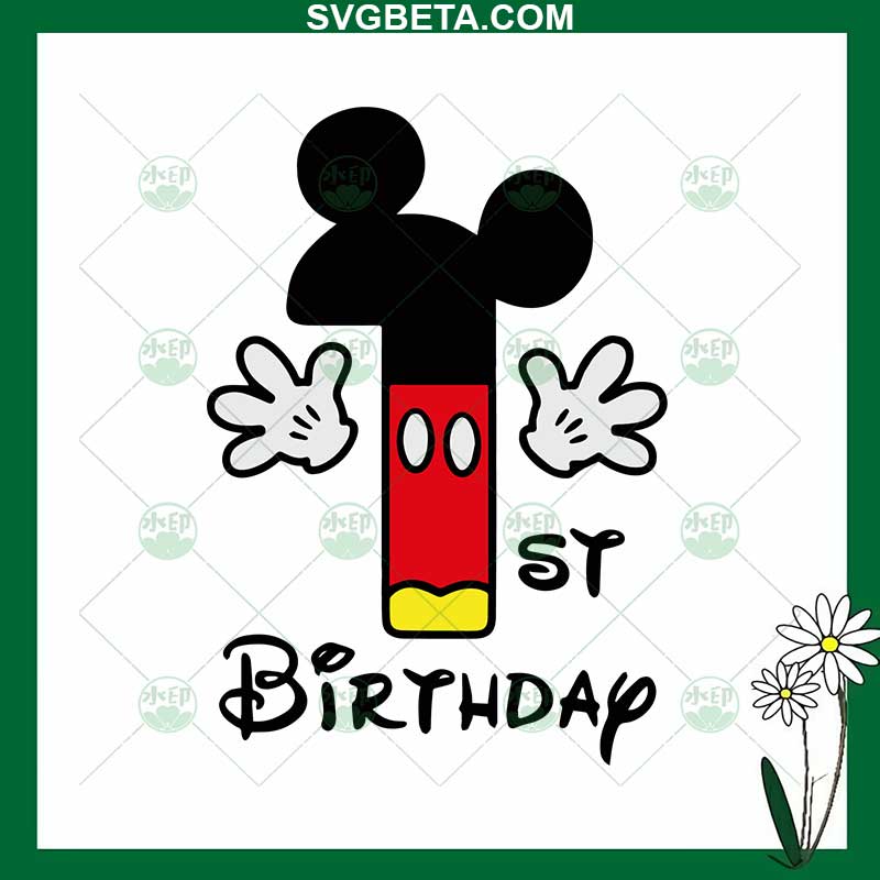 Mickey Mouse 1st Birthday SVG