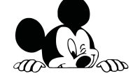 Mickey Mouse Peeking SVG