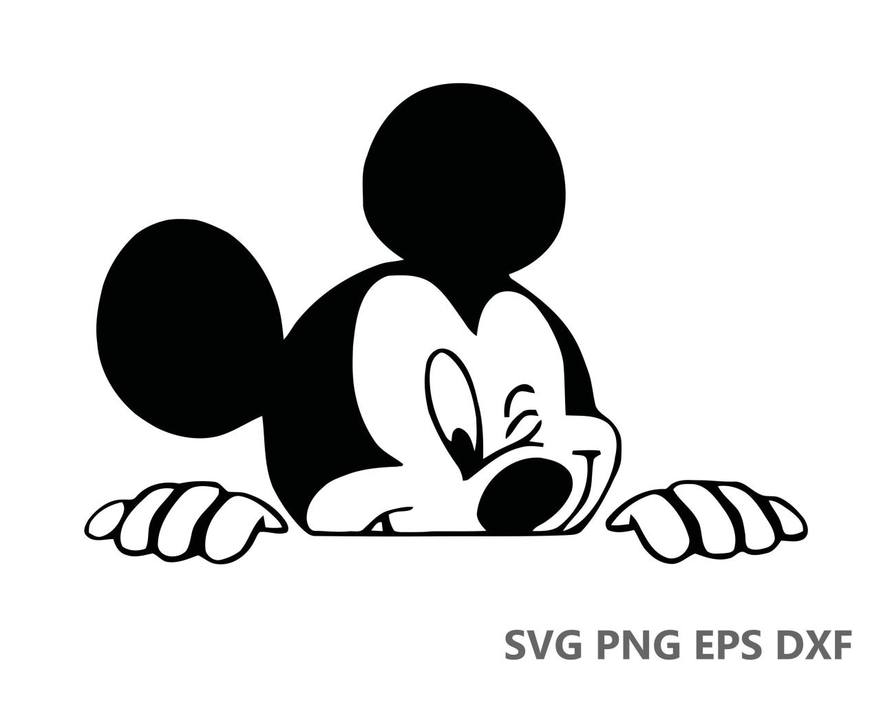 Mickey Mouse Peeking SVG