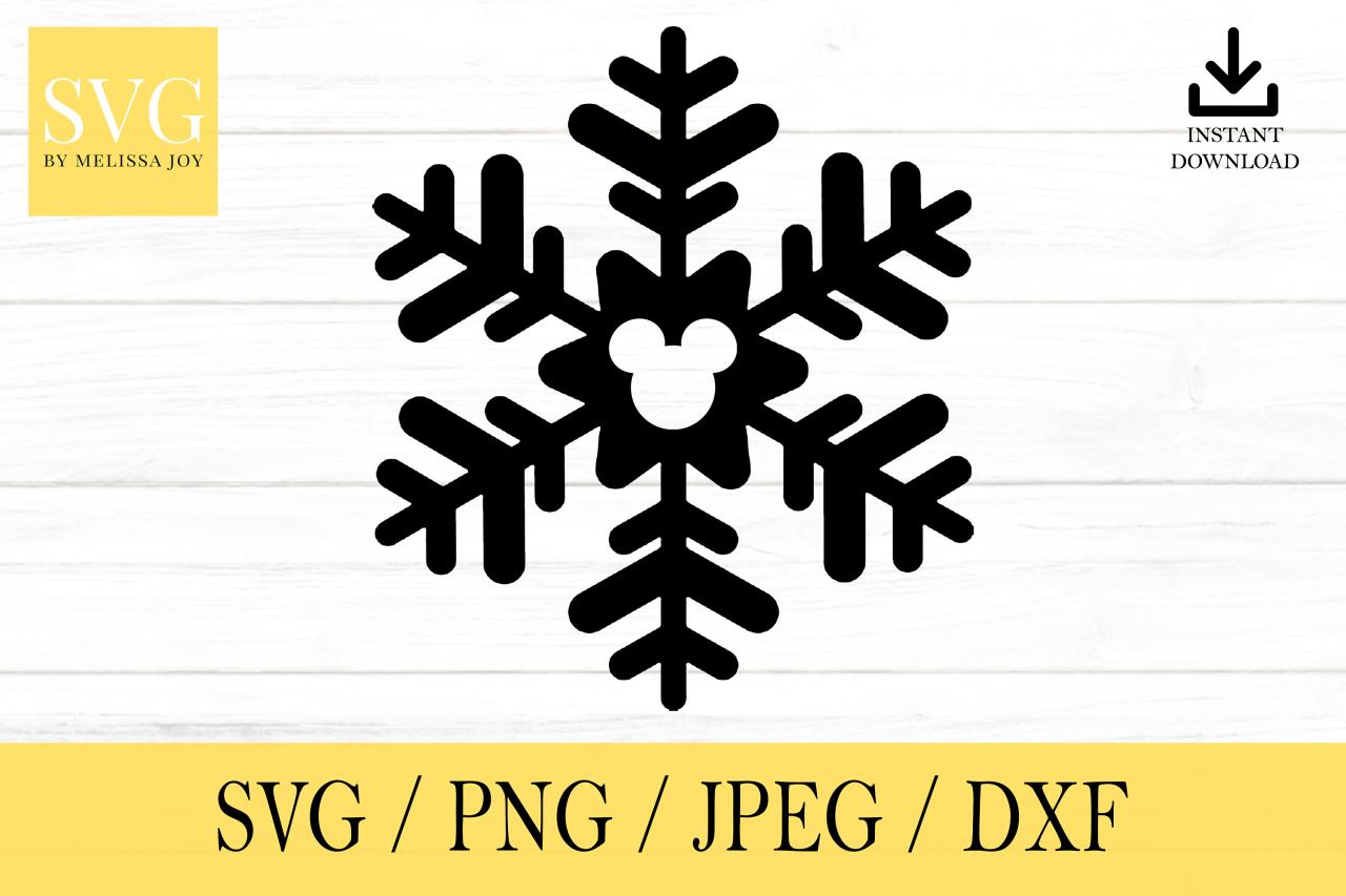 Mickey Mouse Snowflake SVG