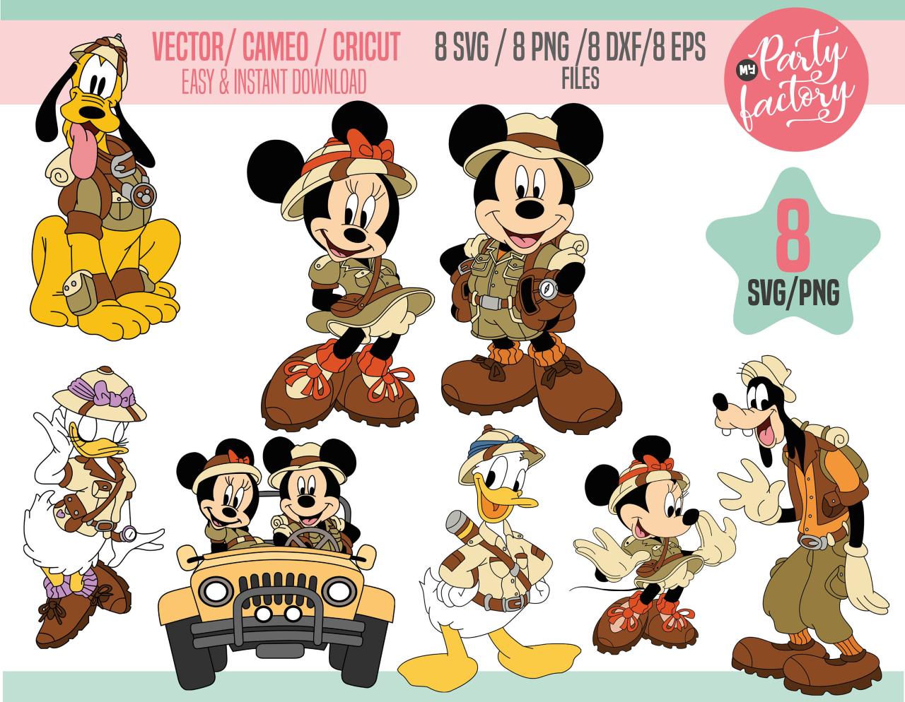 Mickey Mouse Safari SVG