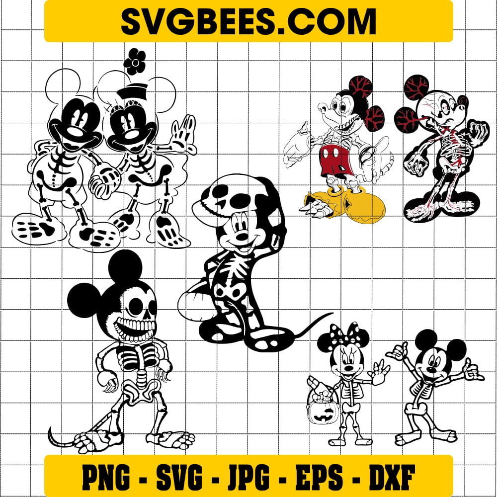 Mickey Mouse Skeleton SVG